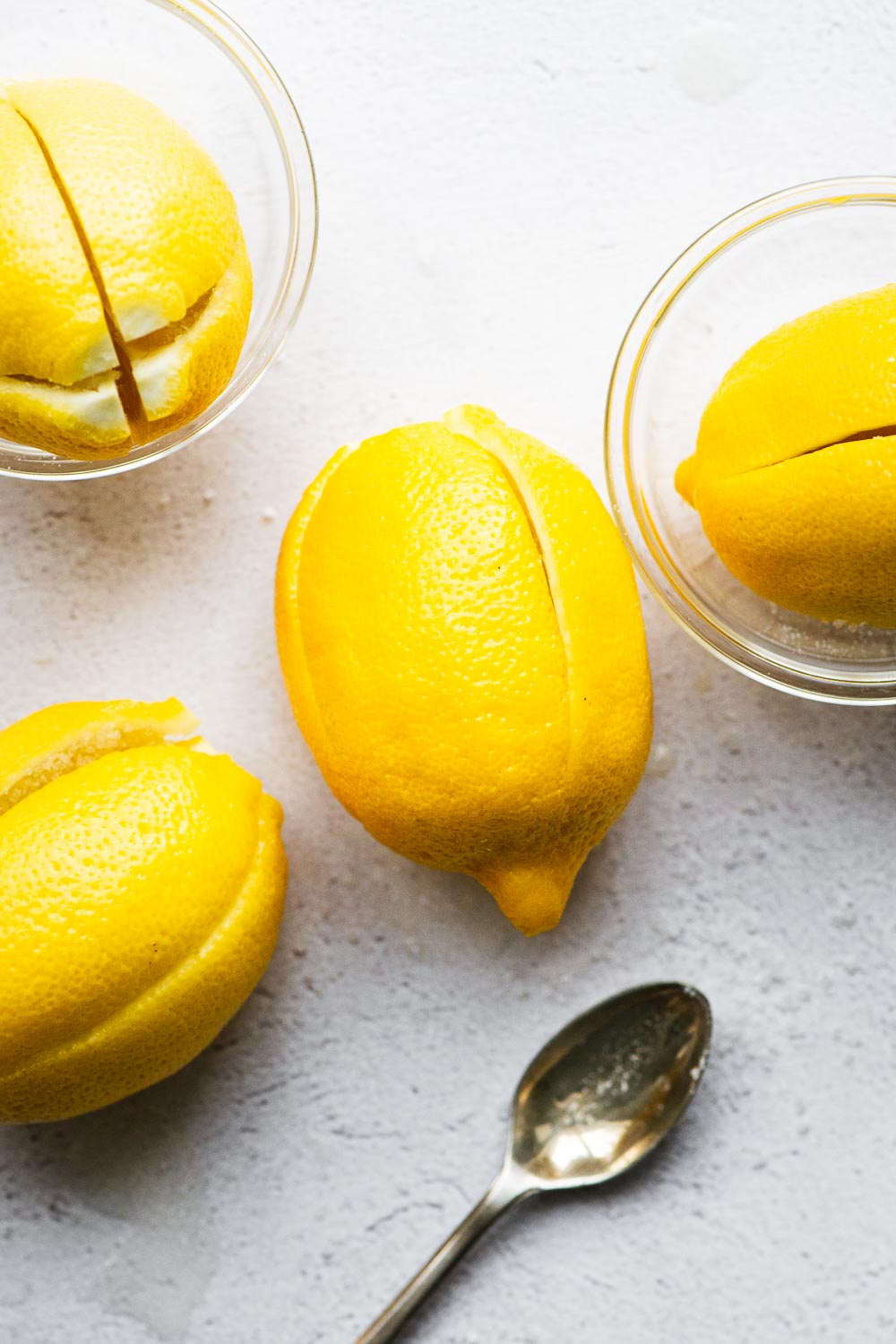 How to fill lemons with salt for preservation.