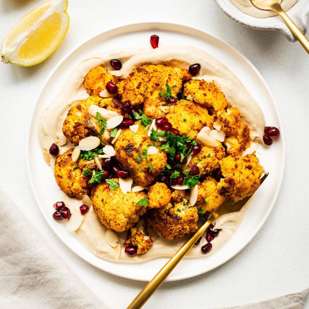 Roasted Cauliflower With Tahini Sauce - Non-Guilty Pleasures