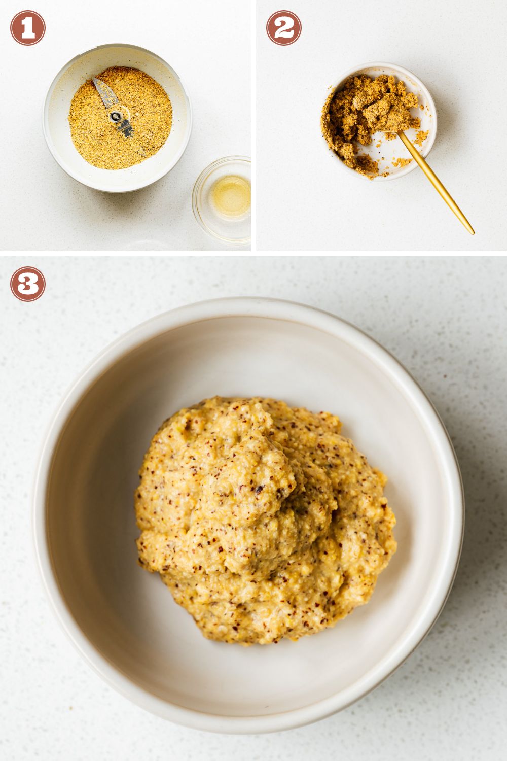 How to make Dijon mustard by grinding mustard seeds and mixing it with white wine vinegar, salt and water.