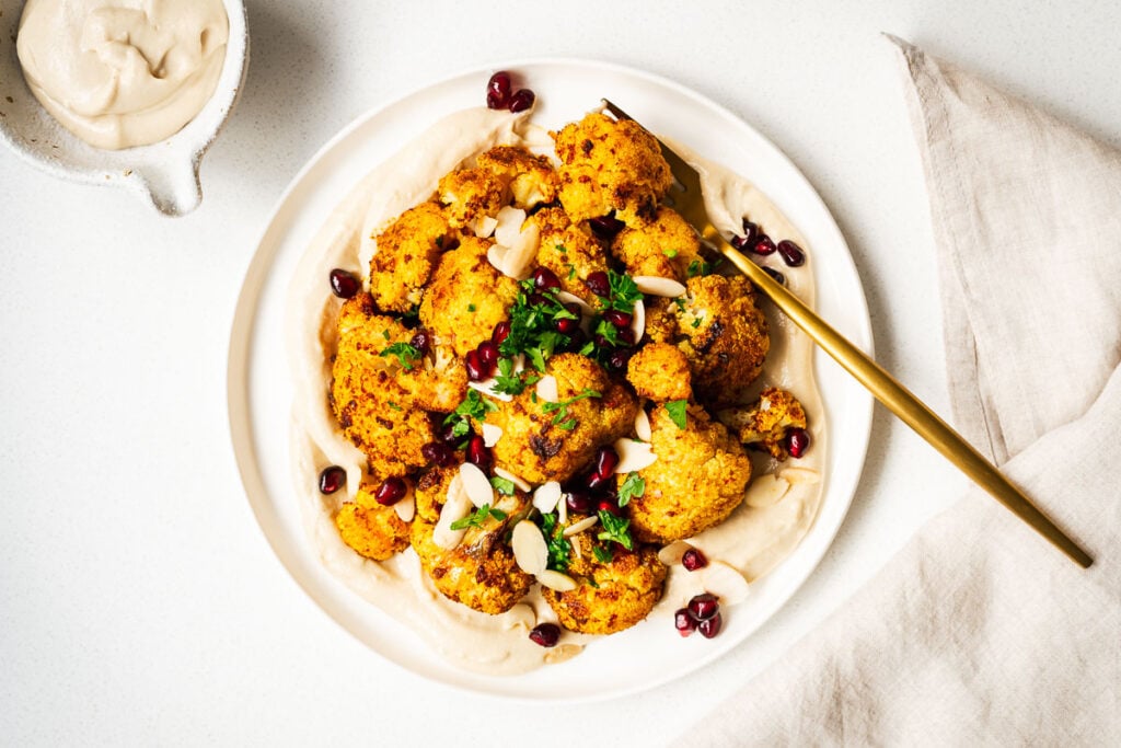 Roasted Cauliflower With Tahini Sauce - Non-Guilty Pleasures