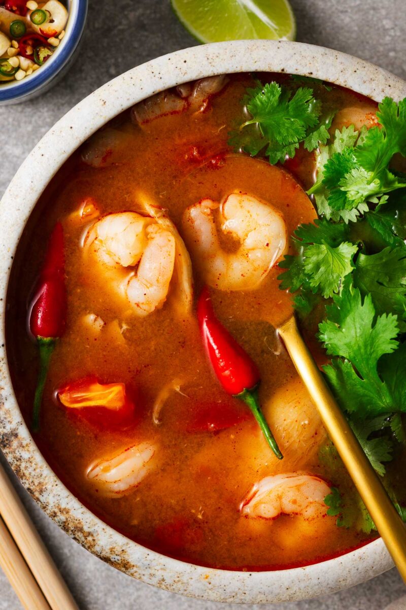Easy Tom Yum With Prawns (Thai Hot & Sour Soup) - Non-Guilty Pleasures